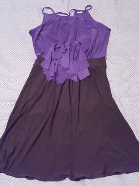2/$20 Black Skirt Purple Ruffle Dress, Medium